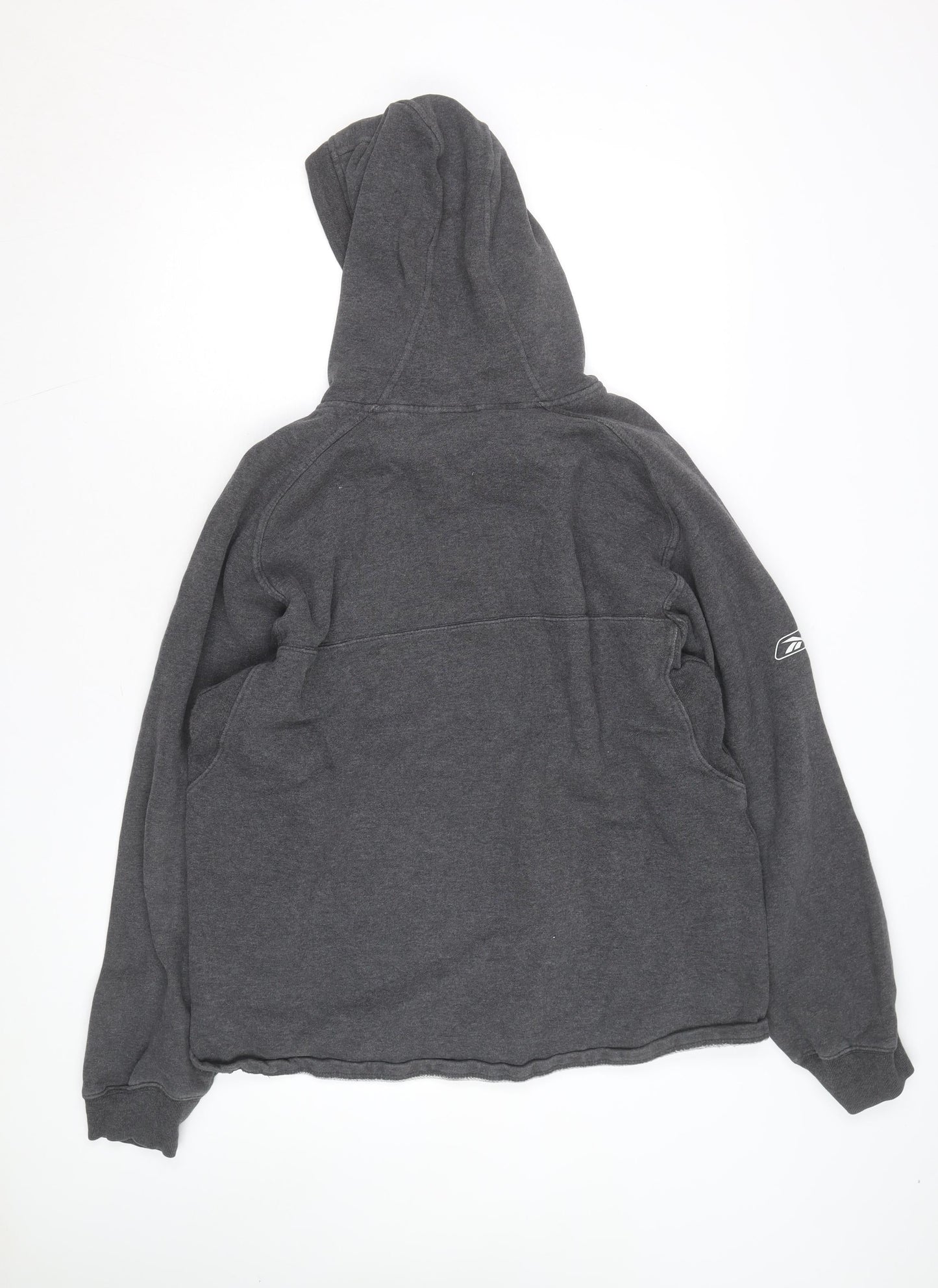 Reebok Men’s Grey Miami Dolphins Pullover Hoodie Size L Sports NFL