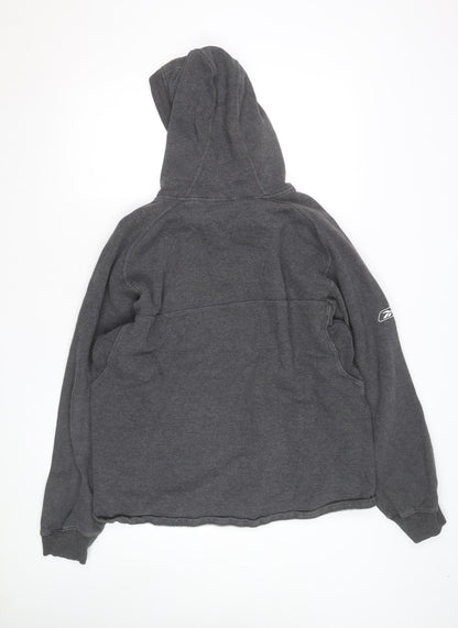 Reebok Men’s Grey Miami Dolphins Pullover Hoodie Size L Sports NFL