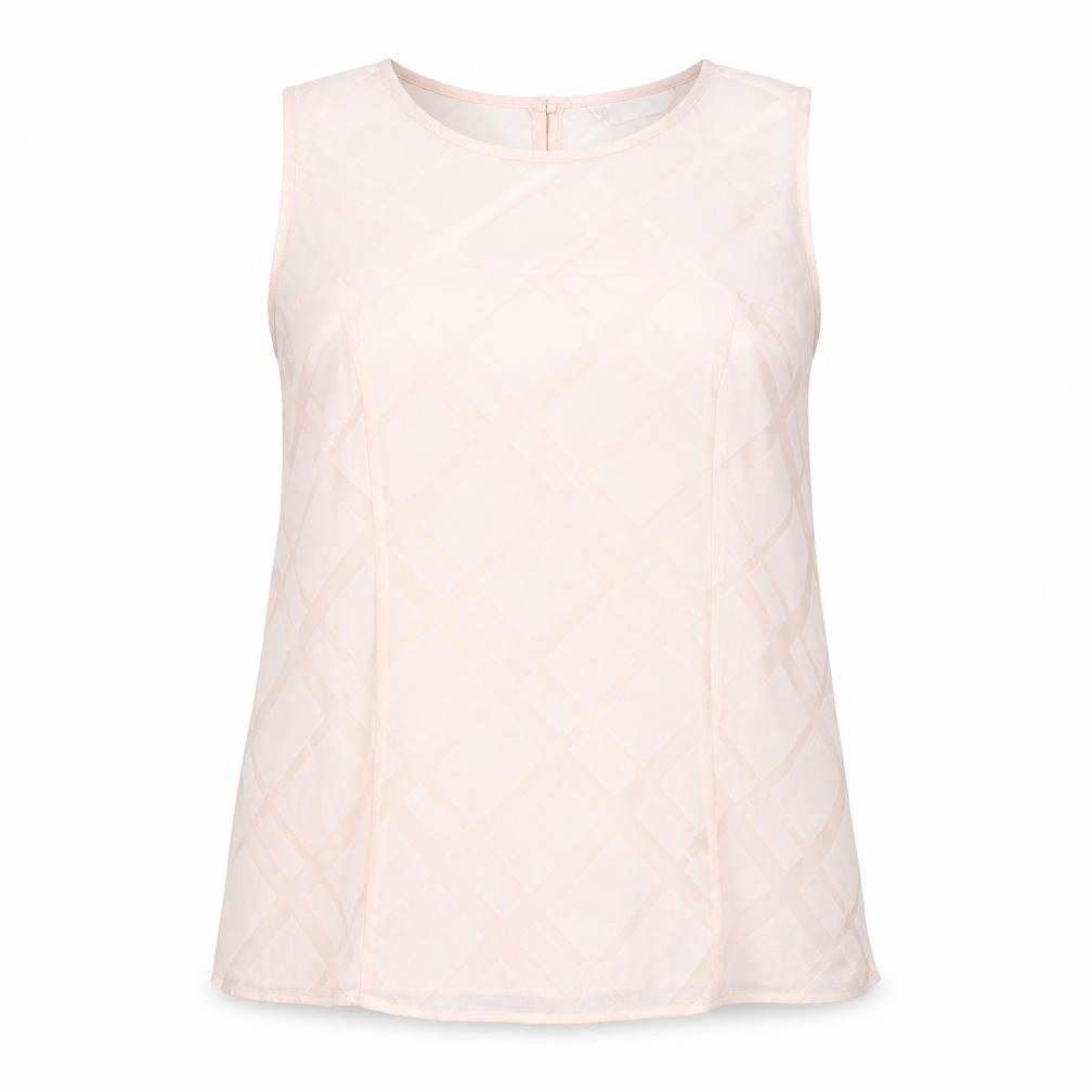 Principles by Ben de Lisi Women's Beige Sleeveless Geometric Blouse Size 16