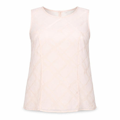 Principles by Ben de Lisi Women's Beige Sleeveless Geometric Blouse Size 16