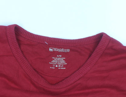 WindRiver Men's Red XL Pullover Cotton Sweatshirt