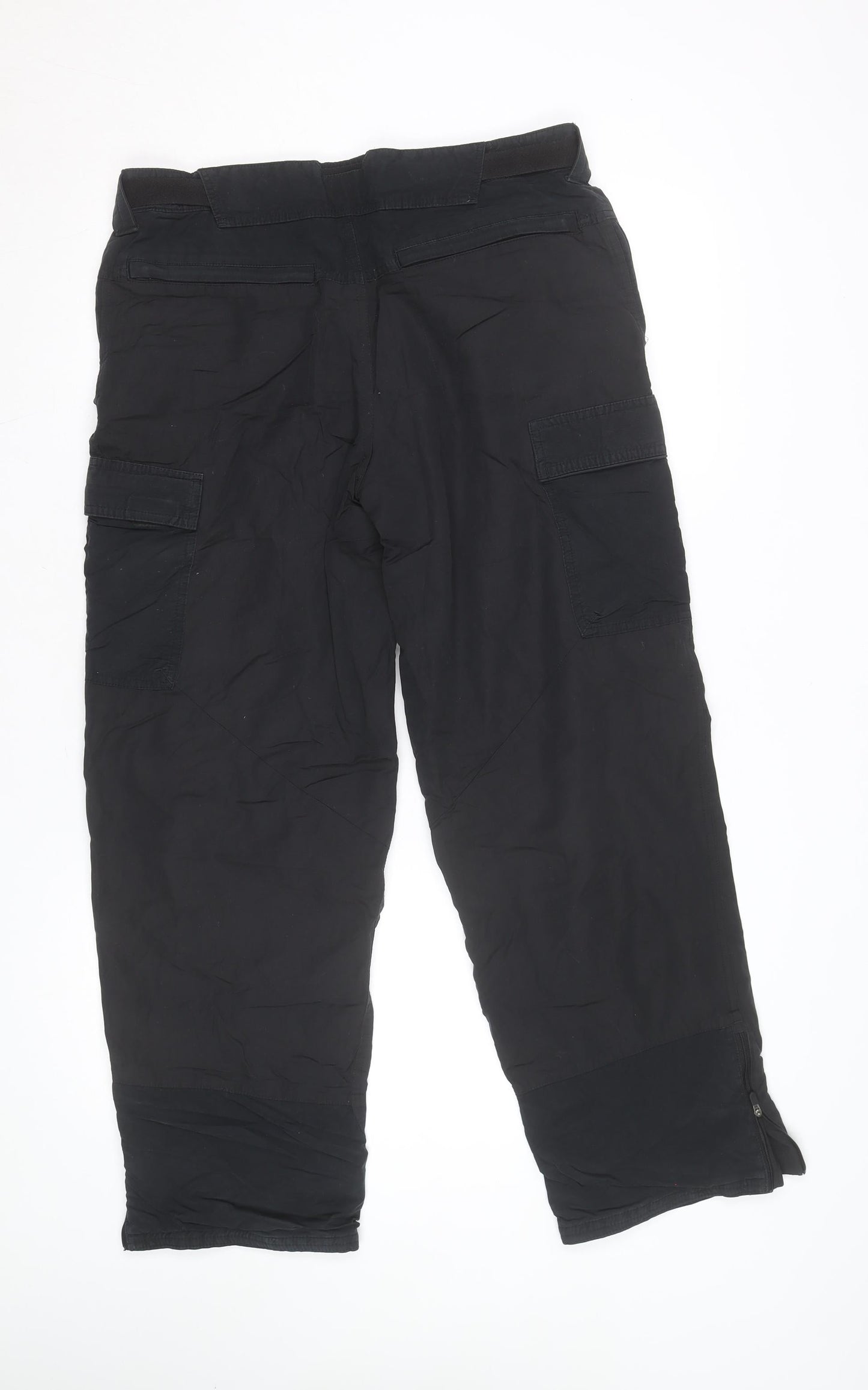 Marks and Spencer Men's Black Cargo Trousers 34W 31L Belted Lightweight