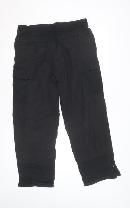 Marks and Spencer Men's Black Cargo Trousers 34W 31L Belted Lightweight