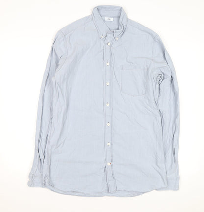 Spoke Men's Blue Slim Fit Long Sleeve Cotton Button-Up Shirt