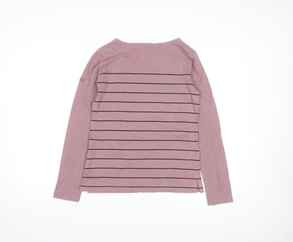 Regatta Women Pink Striped Long Sleeve Cotton Top UK 10