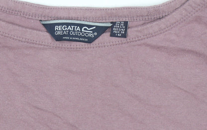 Regatta Women Pink Striped Long Sleeve Cotton Top UK 10