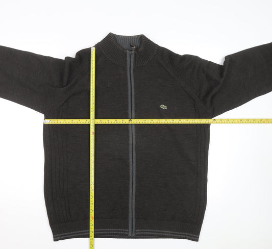 Lacoste Men’s Black Wool Full Zip High Neck Jumper 2XL