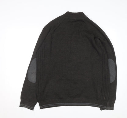 Lacoste Men’s Black Wool Full Zip High Neck Jumper 2XL