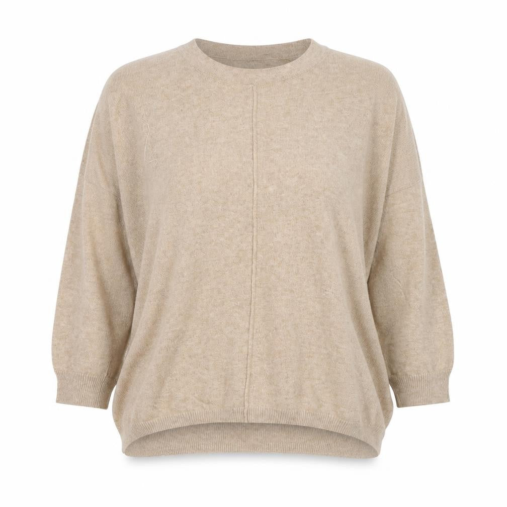Great Plains Women's Beige Wool Cashmere 3/4 Sleeve Knit Sweater XS