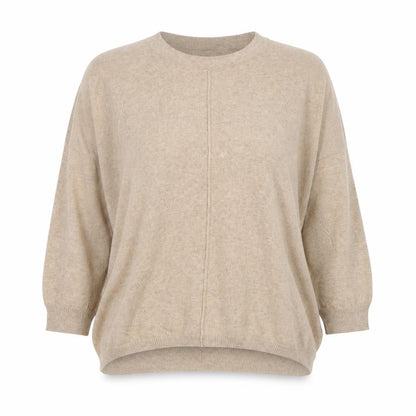Great Plains Women's Beige Wool Cashmere 3/4 Sleeve Knit Sweater XS