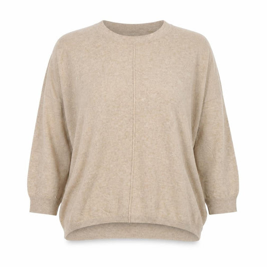 Great Plains Women's Beige Wool Cashmere 3/4 Sleeve Knit Sweater XS