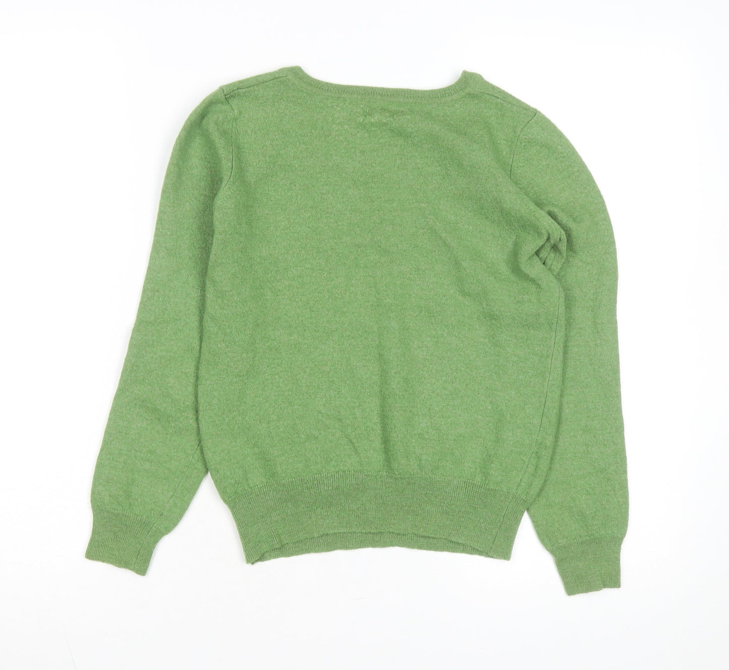 Toast Womens Green V-Neck Cashmere Jumper Size 10