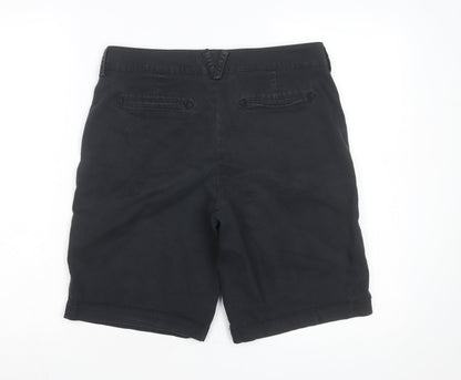 Dockers Womens Black Chino Shorts Size 12 Mid Rise Stretch Twill