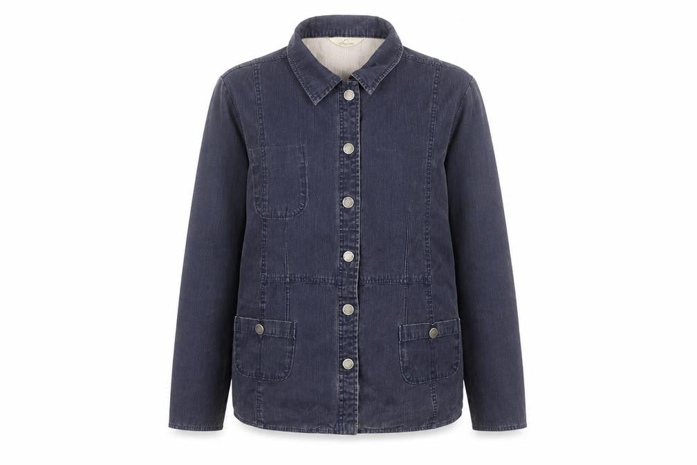 Woolrich Womens Blue Cotton Denim Button Jacket L Casual