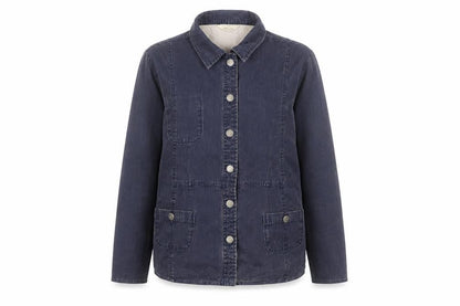 Woolrich Womens Blue Cotton Denim Button Jacket L Casual