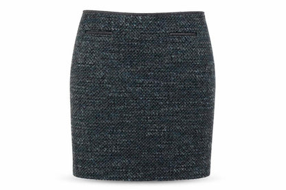 Marks and Spencer Women Blue Tweed Knee Length Wool Blend Pencil Skirt Size 16