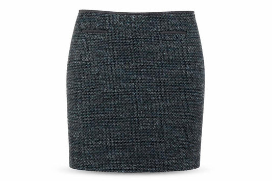 Marks and Spencer Women Blue Tweed Knee Length Wool Blend Pencil Skirt Size 16