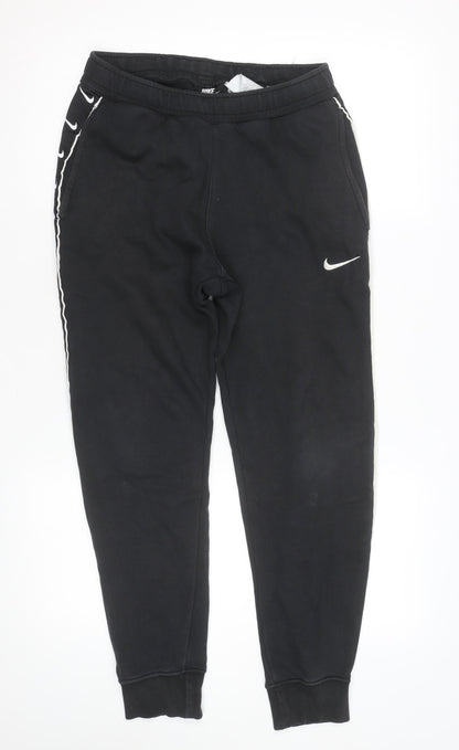 Nike Men's Black XS Jogger Fleece Trousers with Side Stripe