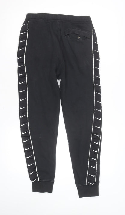Nike Men's Black XS Jogger Fleece Trousers with Side Stripe