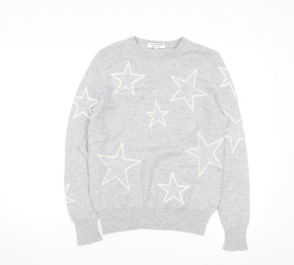 Marks and Spencer Autograph Grey Cashmere Star Jumper Womens Size 10