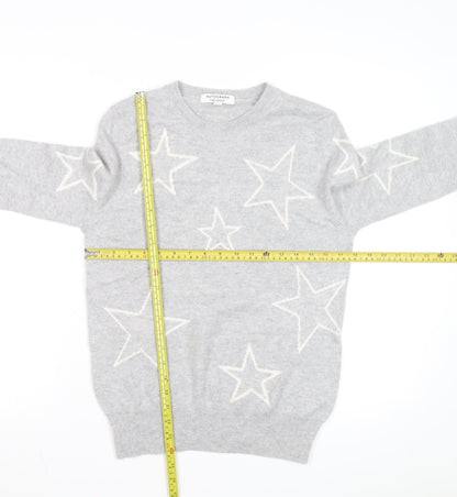 Marks and Spencer Autograph Grey Cashmere Star Jumper Womens Size 10