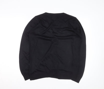 Ralph Lauren Men's Black Cotton V-Neck Cardigan M