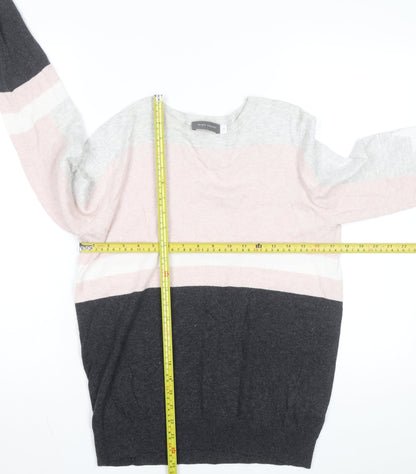Mint Velvet Women’s Multicoloured Striped Wool Cashmere Pullover Jumper M