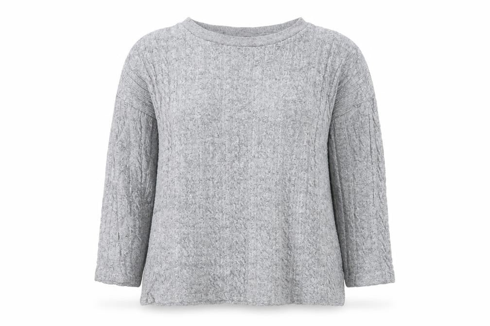 Nutmeg Women Grey Cable-Knit Pullover Jumper Size 16