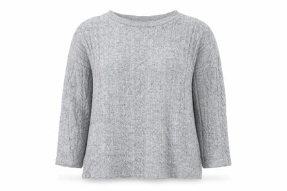 Nutmeg Women Grey Cable-Knit Pullover Jumper Size 16