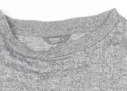 Nutmeg Women Grey Cable-Knit Pullover Jumper Size 16