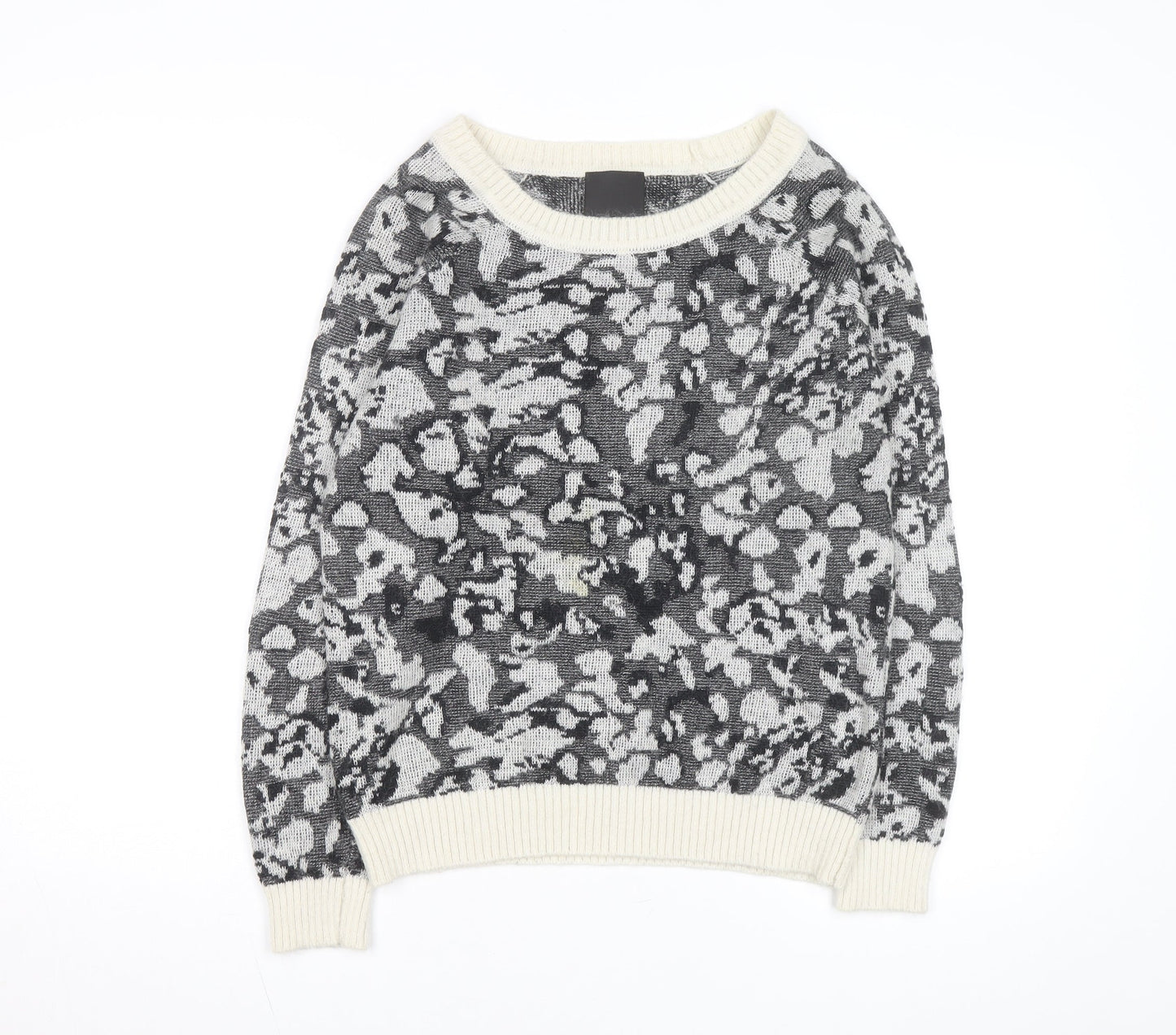 InWear Womens Grey Animal Print Alpaca Wool Blend Jumper M