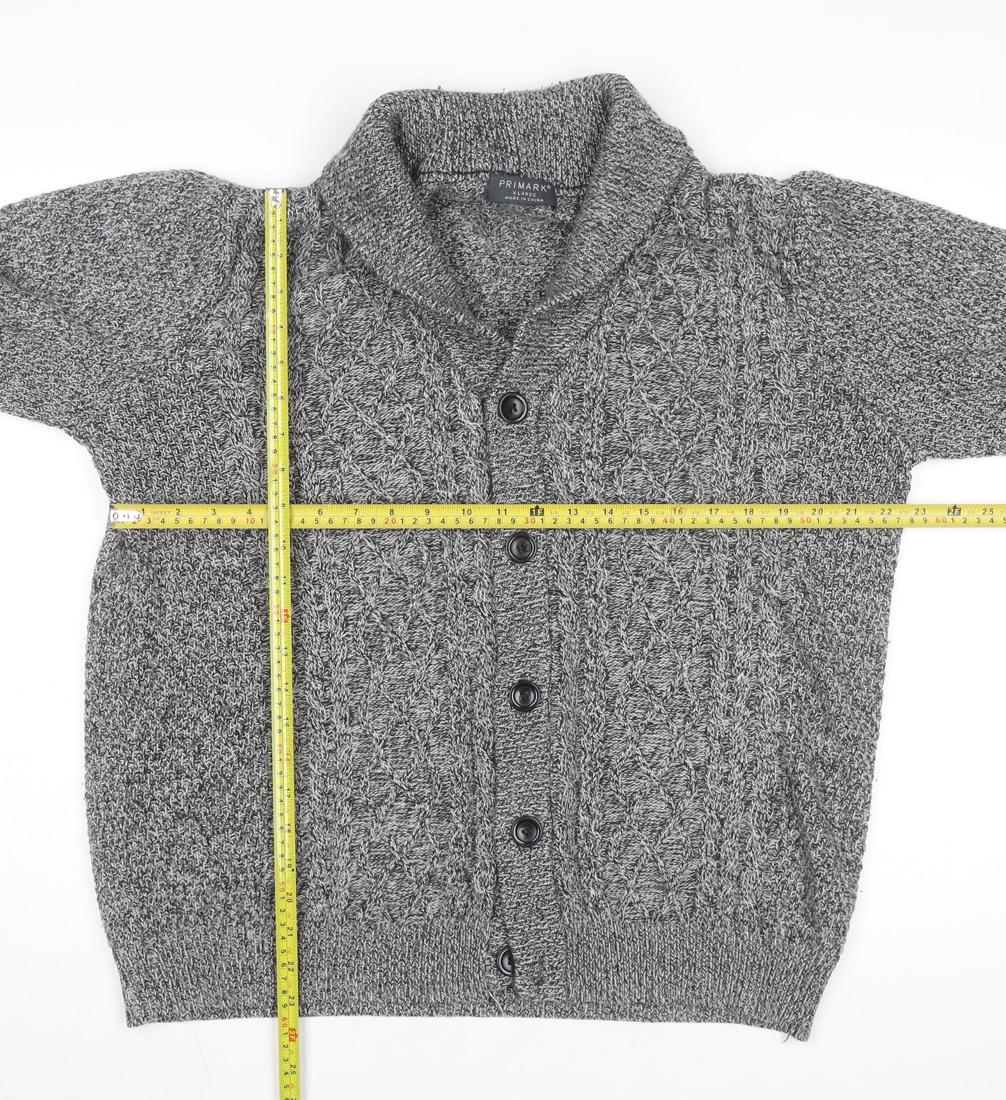 Primark Womens Grey Cable-Knit Button Cardigan XL