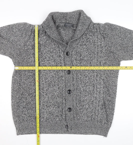 Primark Womens Grey Cable-Knit Button Cardigan XL
