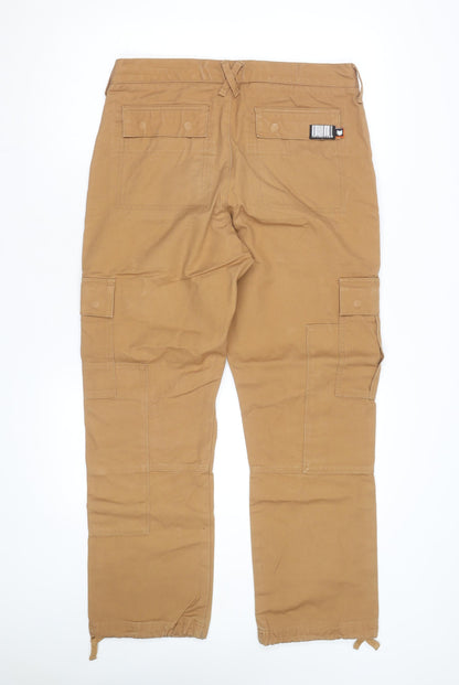 Superdry Men’s Brown Cargo Trousers Size S Straight Fit