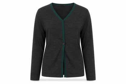 Dimensions Womens Grey V-Neck Long Sleeve Cardigan Size 10