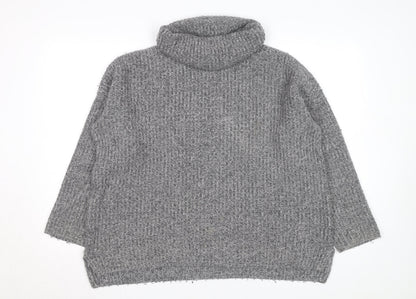 Crew Clothing Women’s Grey Roll Neck Chunky Knit Jumper Size 16