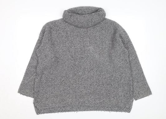 Crew Clothing Women’s Grey Roll Neck Chunky Knit Jumper Size 16