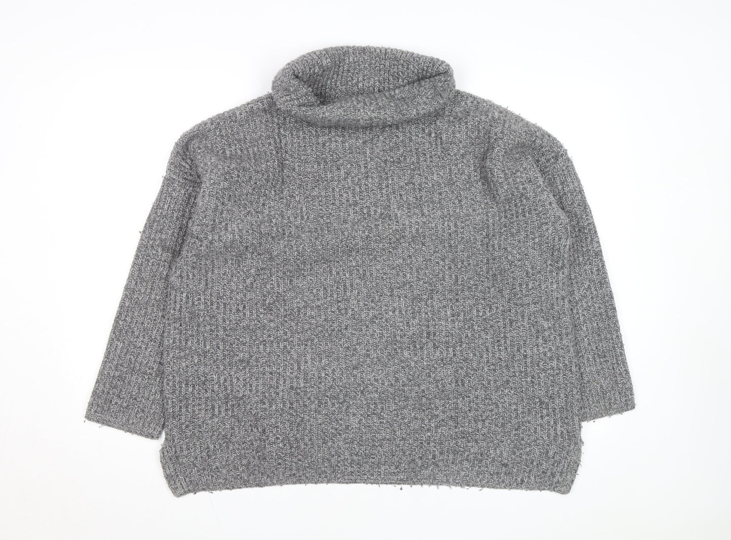 Crew Clothing Women’s Grey Roll Neck Chunky Knit Jumper Size 16