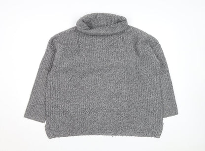 Crew Clothing Women’s Grey Roll Neck Chunky Knit Jumper Size 16