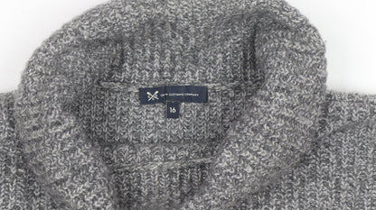 Crew Clothing Women’s Grey Roll Neck Chunky Knit Jumper Size 16