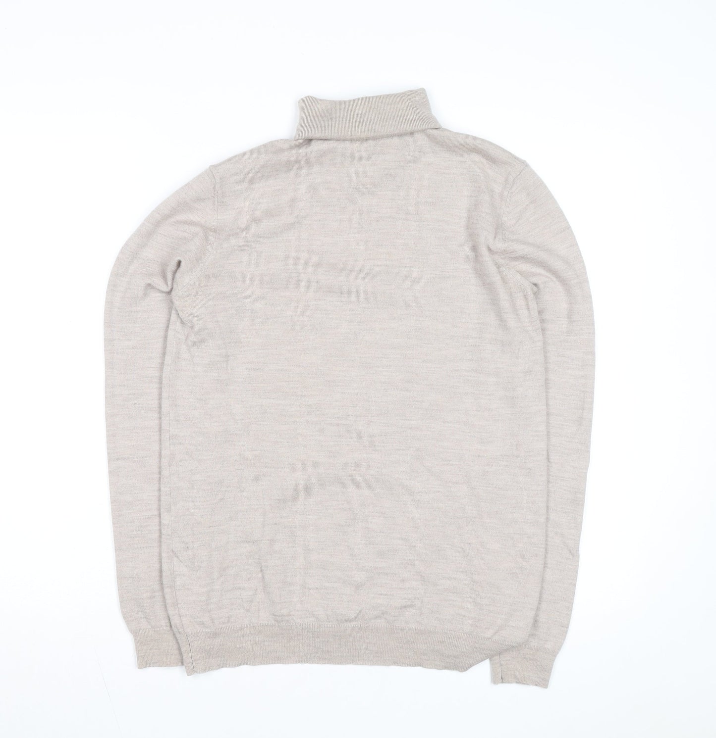Reiss Women Beige Roll Neck Wool Jumper Medium
