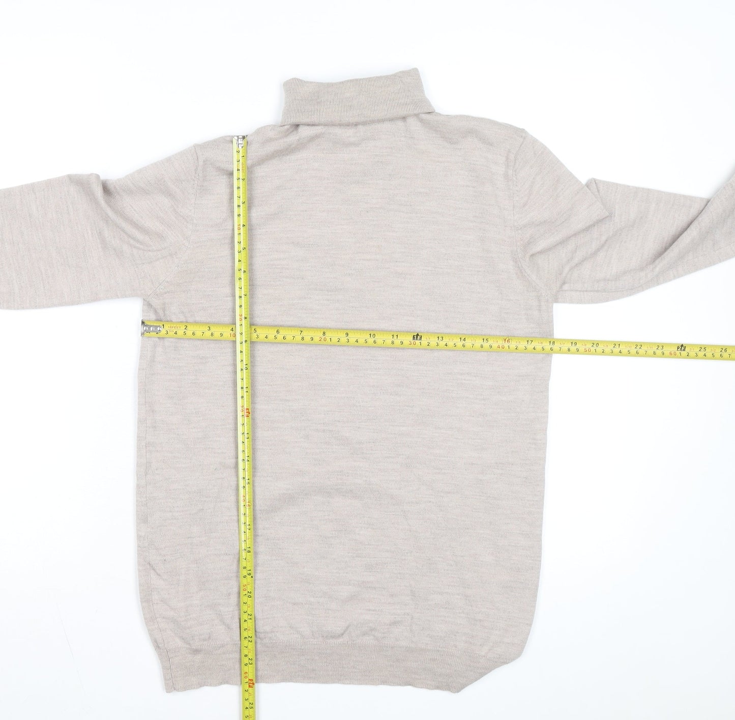 Reiss Women Beige Roll Neck Wool Jumper Medium