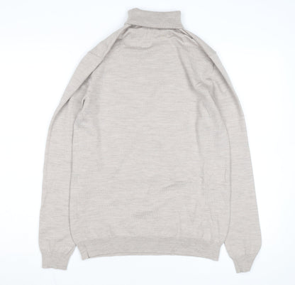 Reiss Women Beige Roll Neck Wool Jumper Medium