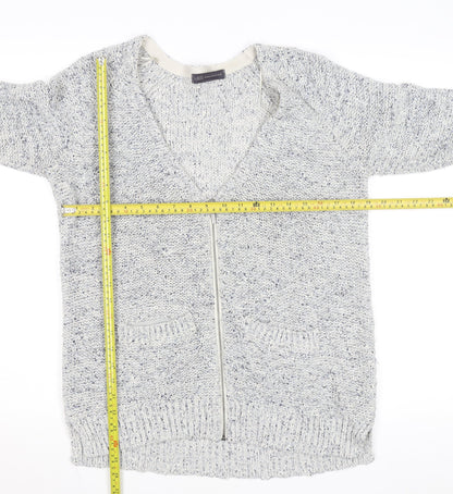 Marks and Spencer Women’s Grey V-Neck Full Zip Knit Cardigan Size 14