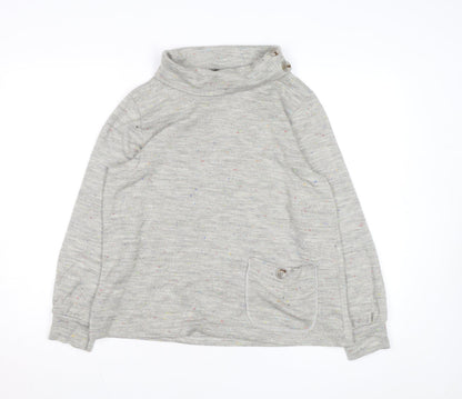 Luca Vanucci Women's Grey Roll Neck Knit Jumper Size S