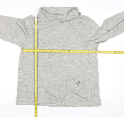 Luca Vanucci Women's Grey Roll Neck Knit Jumper Size S