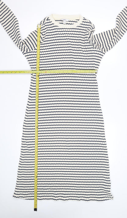 Marks and Spencer Women Petite Multicoloured Size 12 Knit Midi Shift Dress
