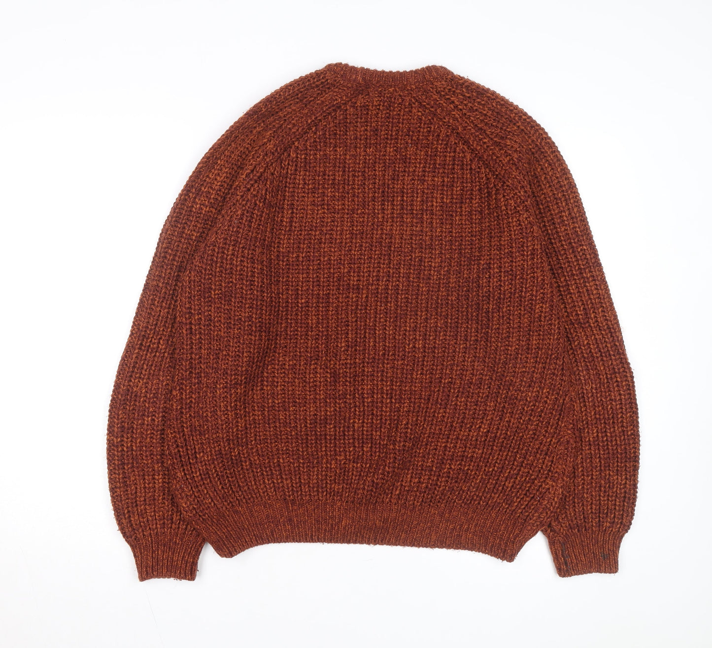 P.G. Field Men's Brown Chunky Knit Crew Neck Jumper Size M