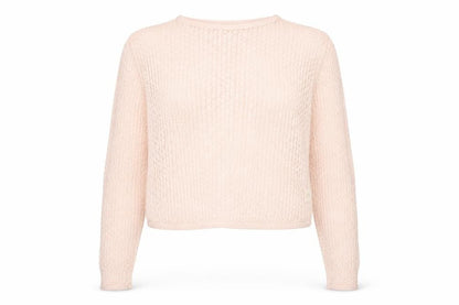 Debenhams Women Pink Linen Open-Knit Long Sleeve Jumper M