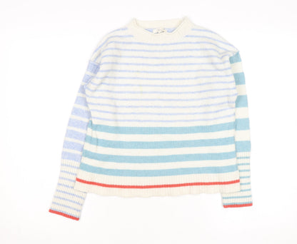 White Stuff Women’s Multicoloured Wool Blend Striped Pullover Jumper Size 10